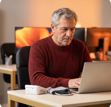 Man working on Laptop